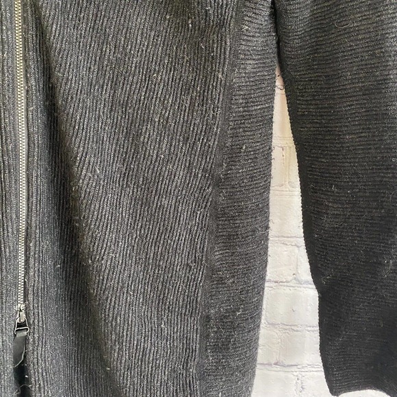 Annette Gortz Women's Wool Blend Full Zip Cardigan Sweater Jacket M Dark Grey - Picture 2 of 7